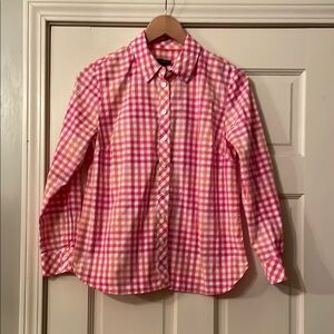 Talbots Checkered Shirt - Pink and Orange —Size Medium Petite